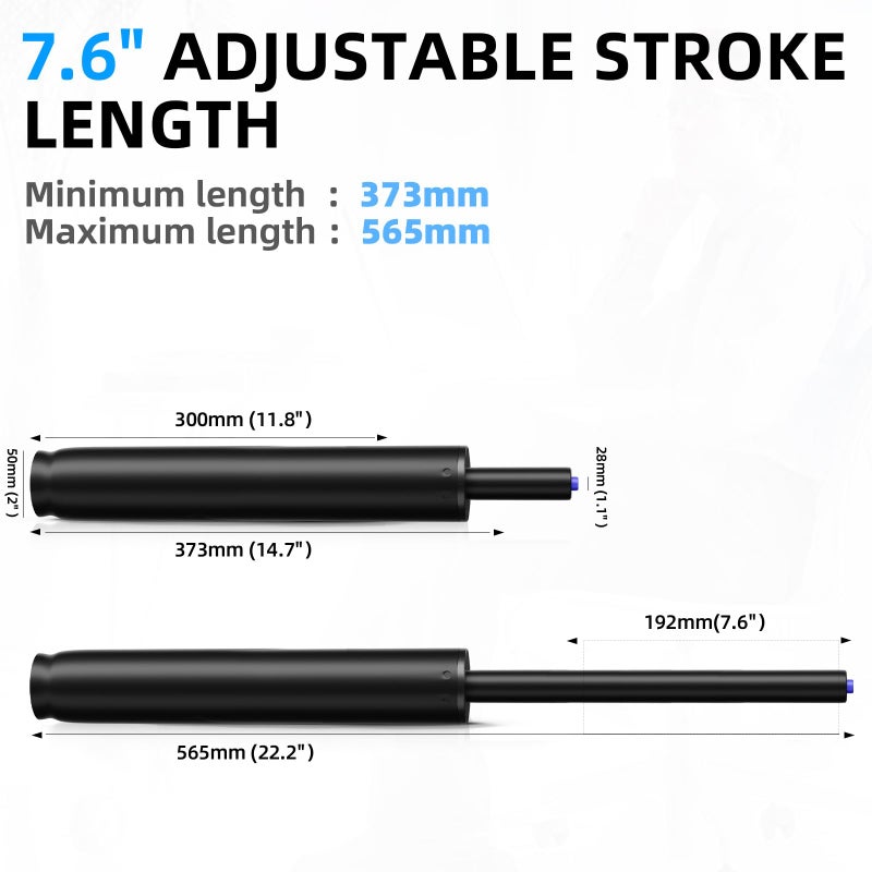 Sytopia Office Chair Cylinder Replacement  Heavy Duty Pneumatic Gas Lift  Desk and Gaming Chairs  Universal Fit  14.6 to 22.2 Inch - Image 5